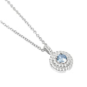 Mabina Girocollo argento con acquamarina sintetica e zirconi 553844